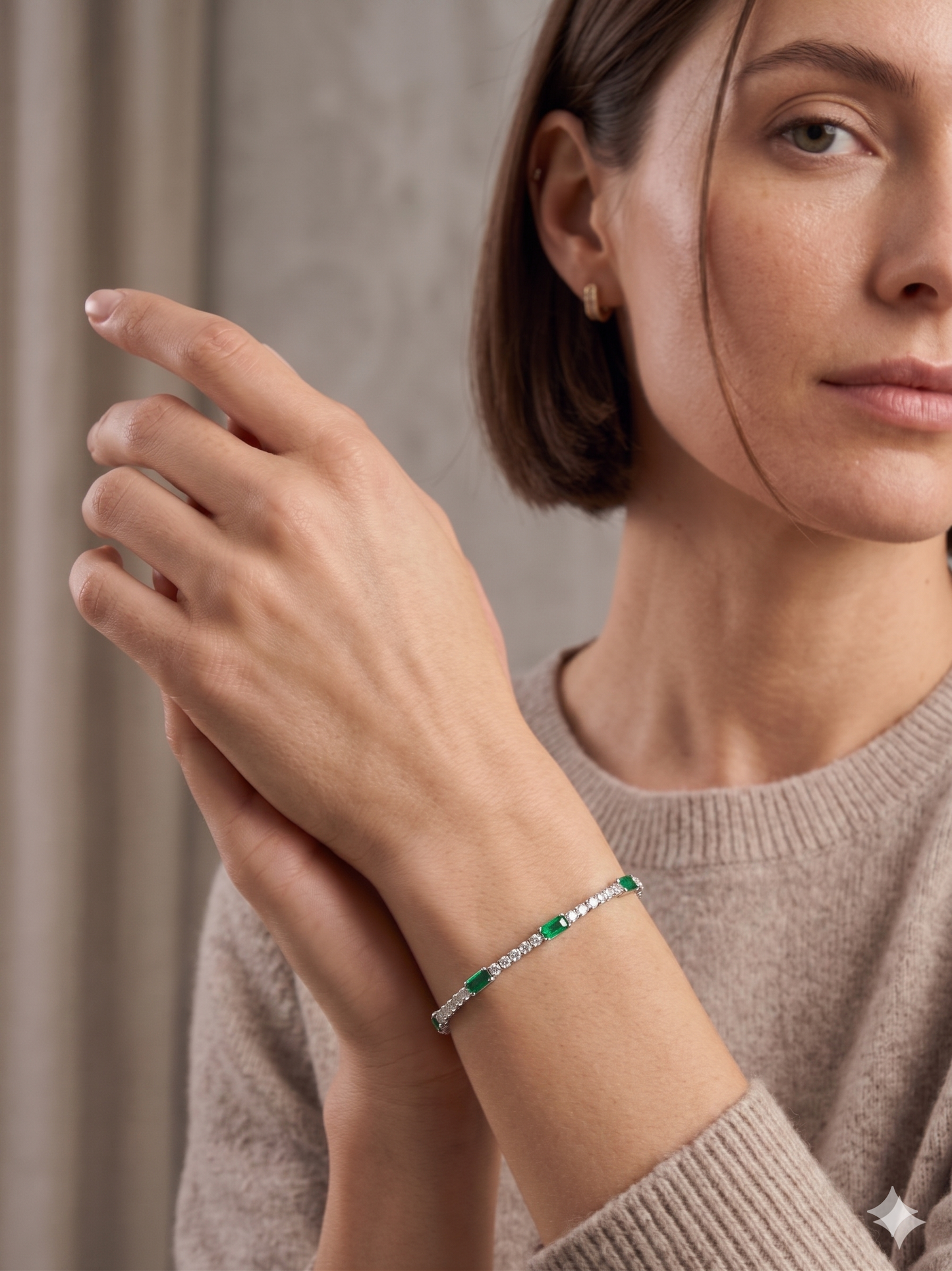 Minimalist Emerald Link Tennis Bracelet