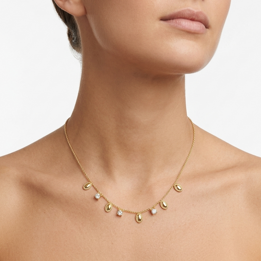 Celeste Dainty Charm Necklace - Gold plated