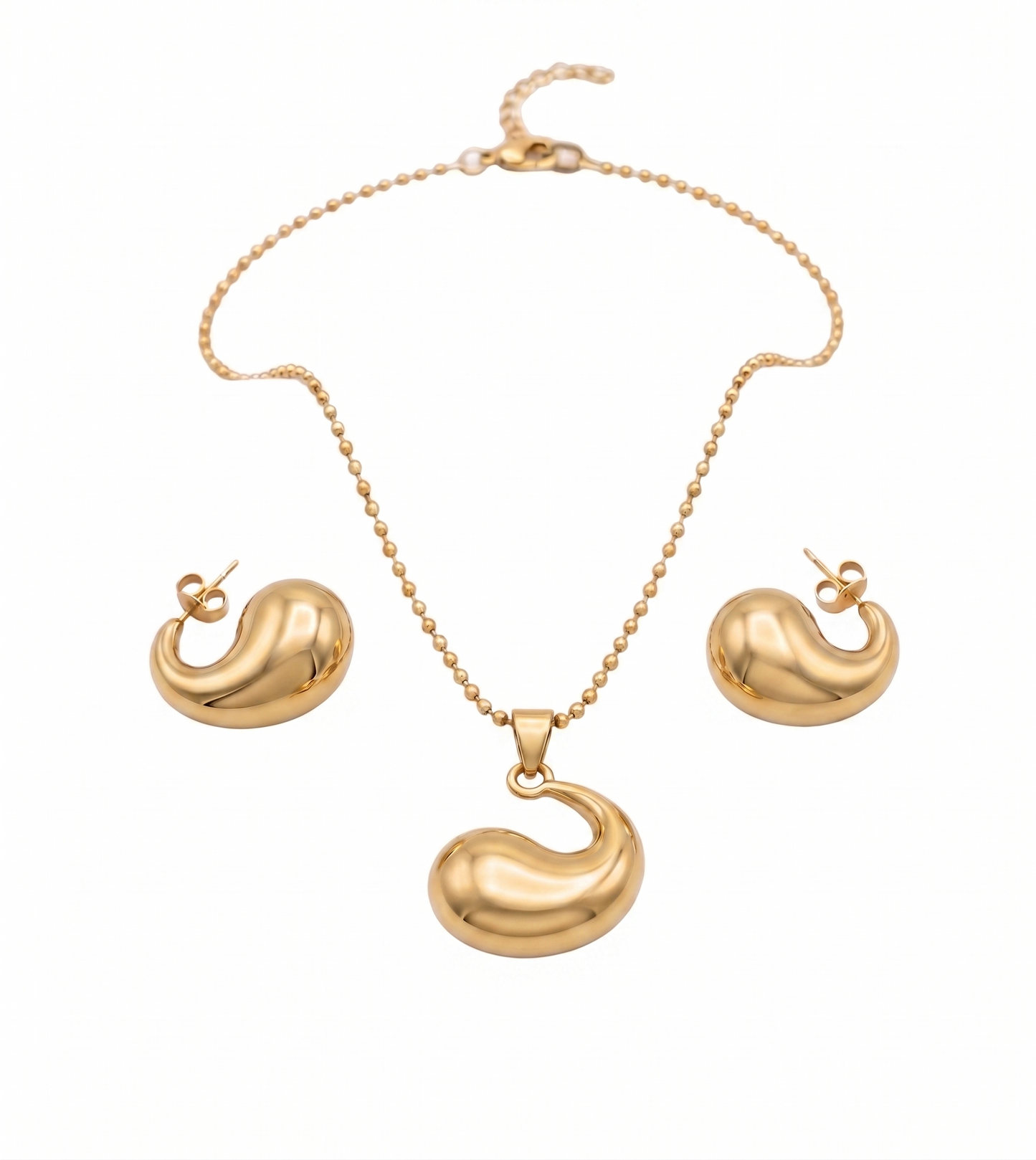 Puffy Teardrop Jewelry Set