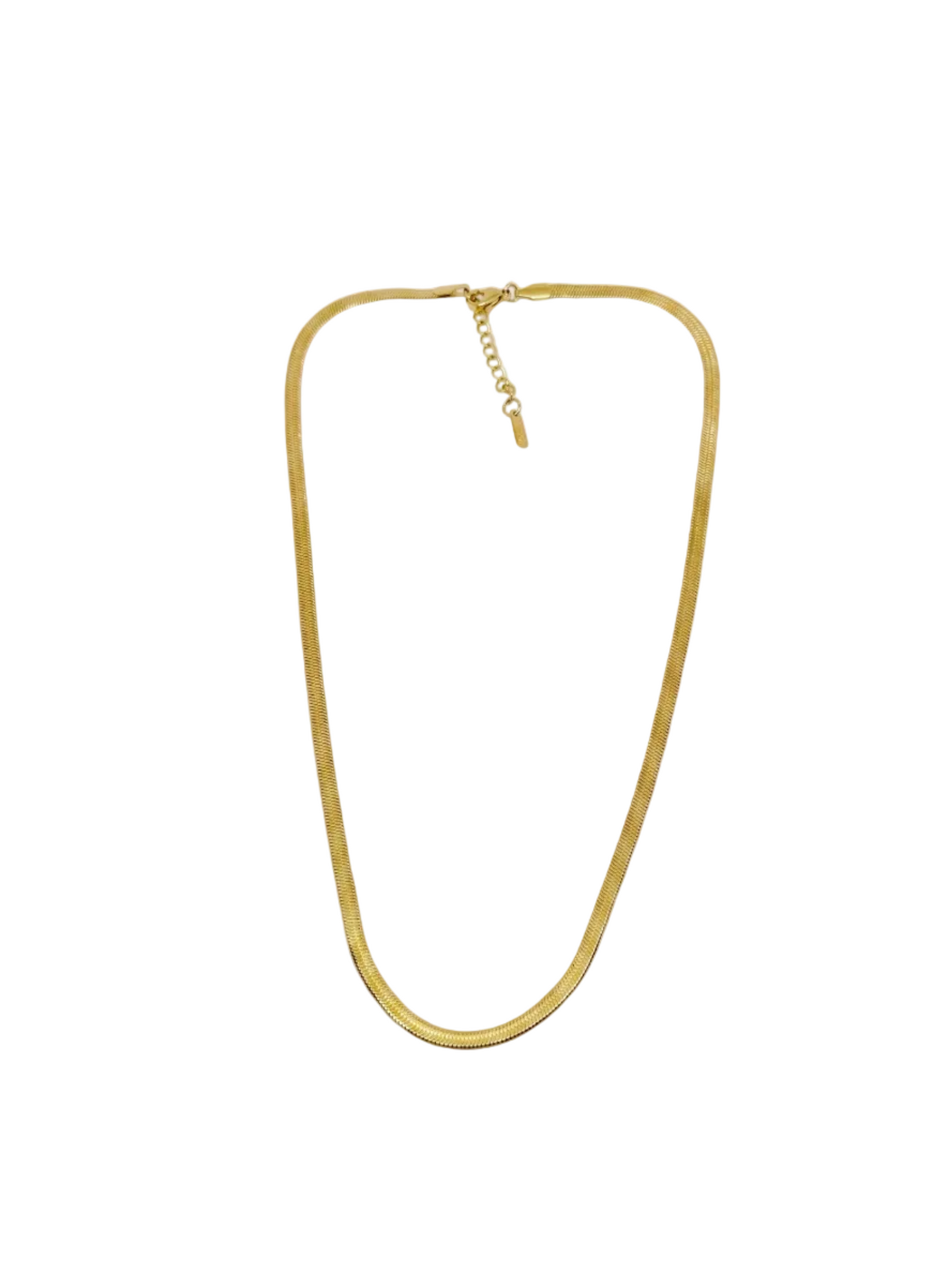 Gold Plated Flat Snake Chain Necklace