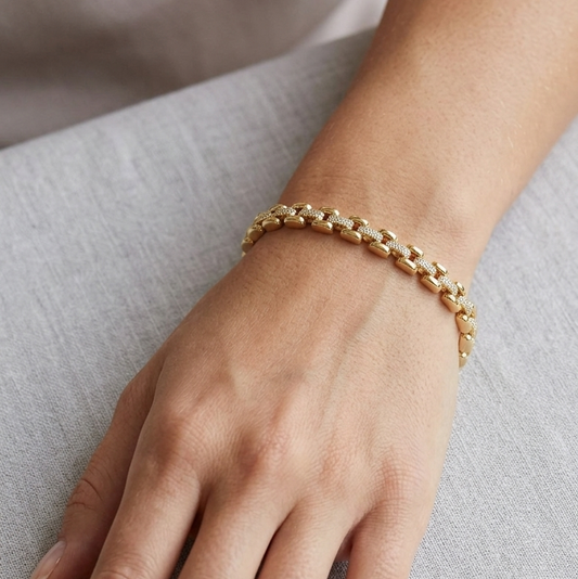 The Camille Pave Watch-Link Bracelet