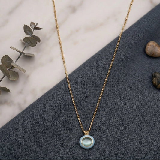 Emberlye Azure Serenity Necklace - Gold