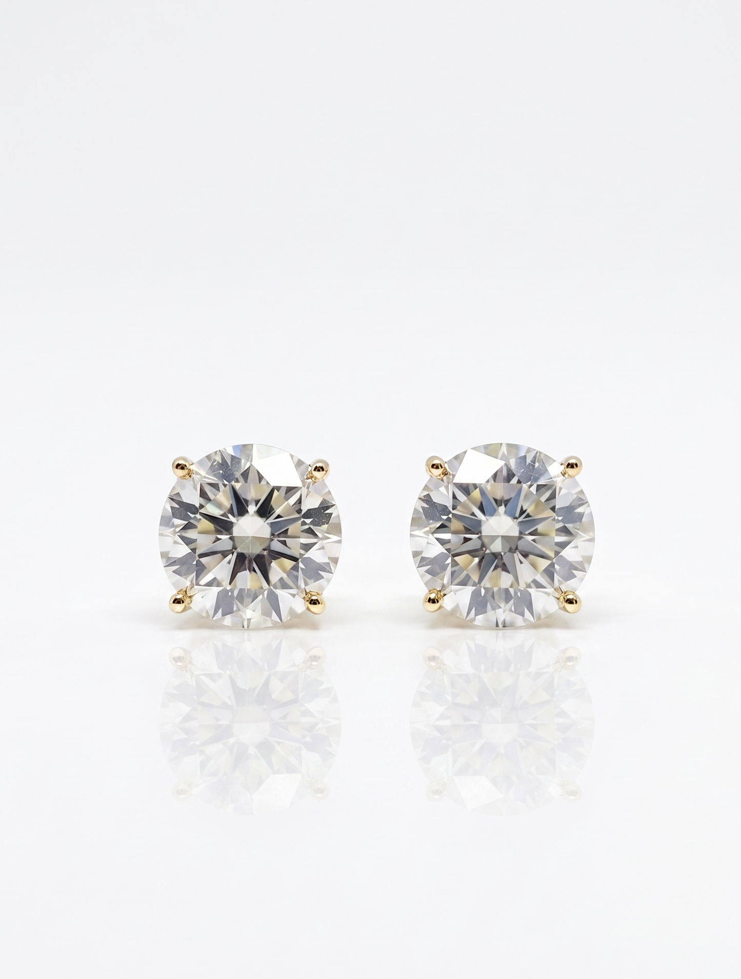 Round Brilliant Cut Moissanite Stud Earrings