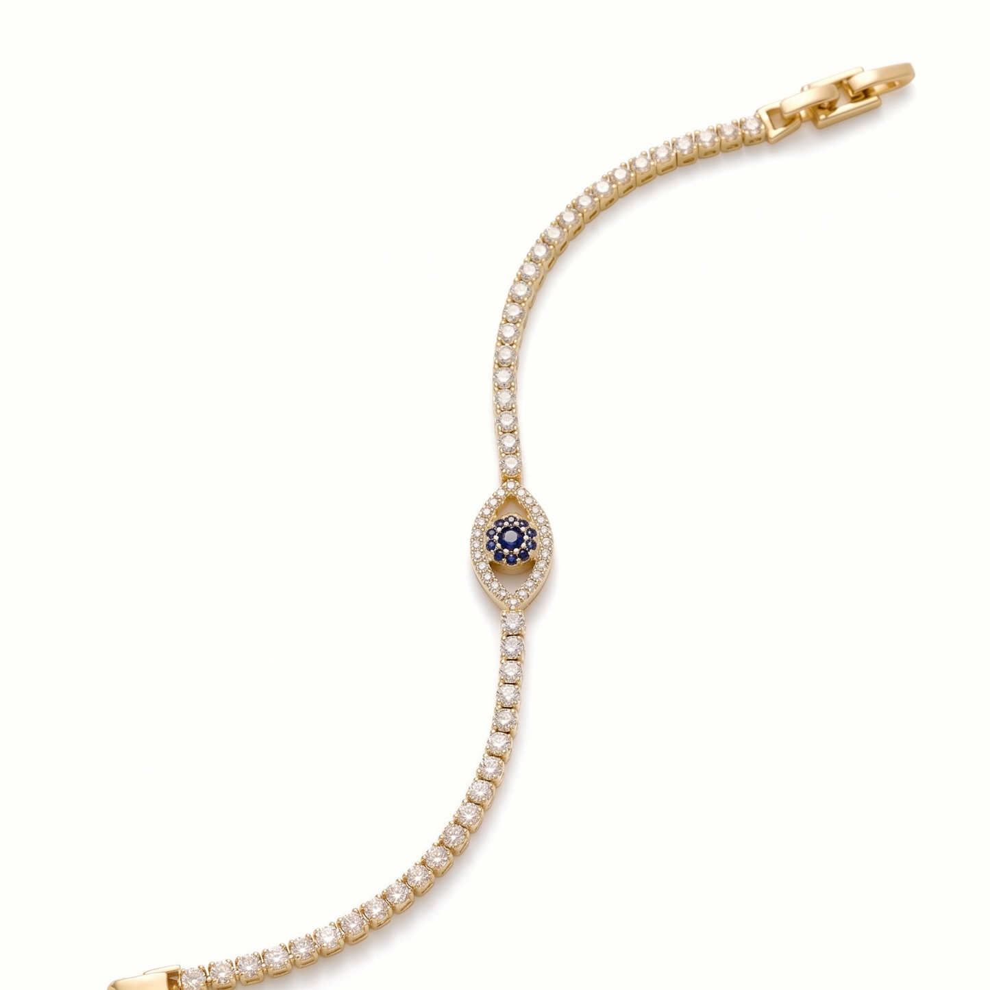 Gold Plated Evil Eye Tennis Bracelet