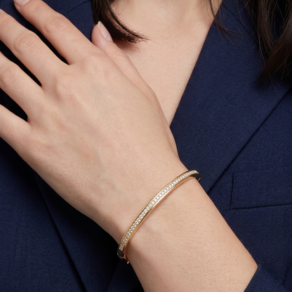 Gold Brilliant Cut Diamond Eternity Bangle