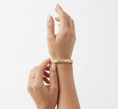 Gold Iris Diamond Bangle