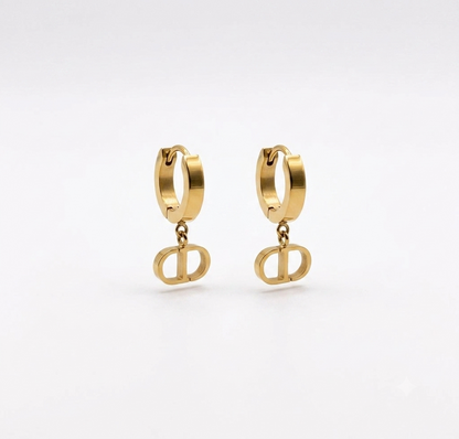Gold Plated Geometric CD Hoop Earrings
