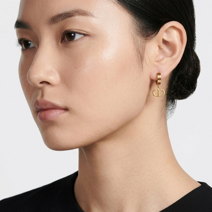 Gold Plated Geometric CD Hoop Earrings