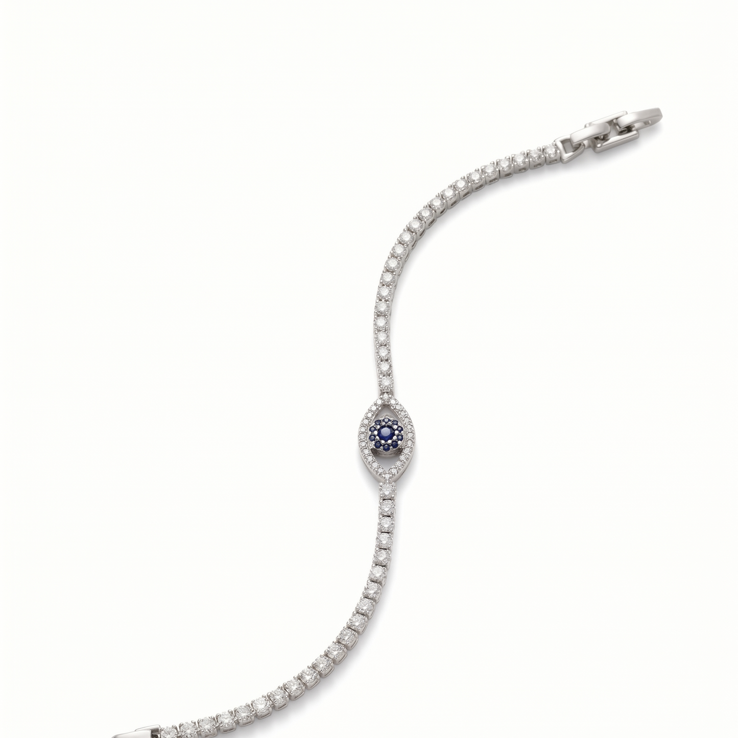 Sterling Silver Evil Eye Tennis Bracelet