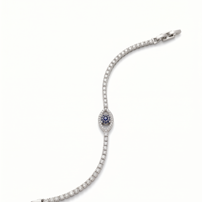 Sterling Silver Evil Eye Tennis Bracelet