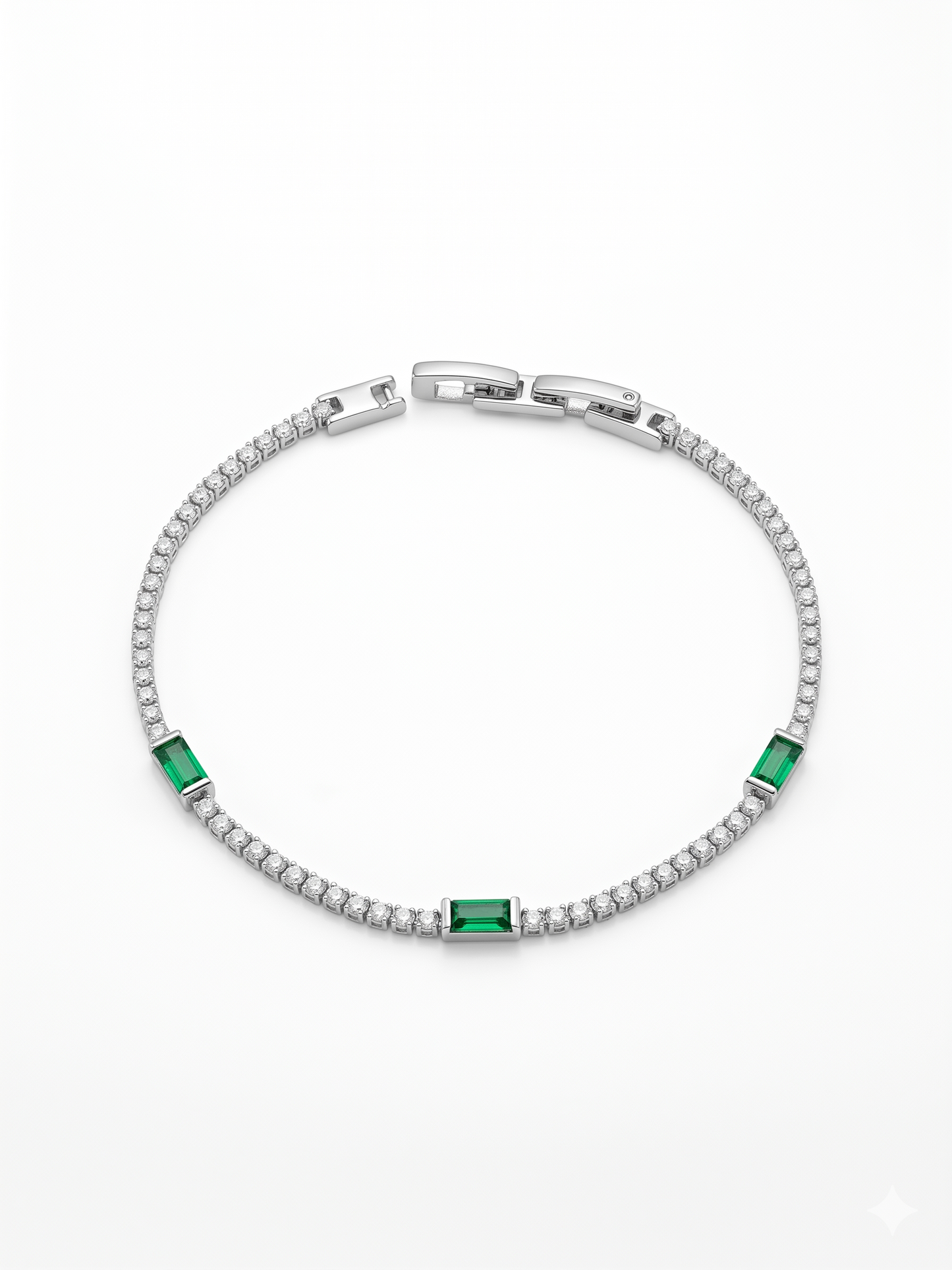 Minimalist Emerald Link Tennis Bracelet