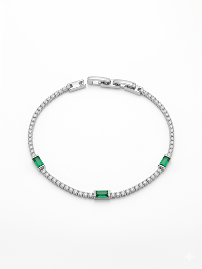 Minimalist Emerald Link Tennis Bracelet