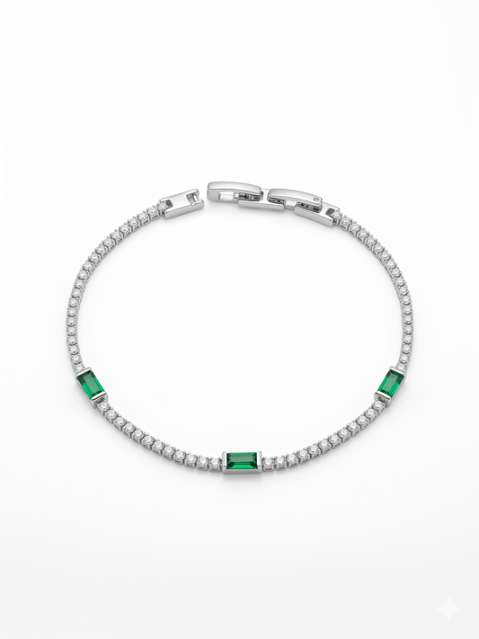 Minimalist Emerald Link Tennis Bracelet