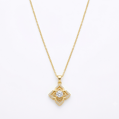 Gold Plated Floral Mandala Pendant Necklace