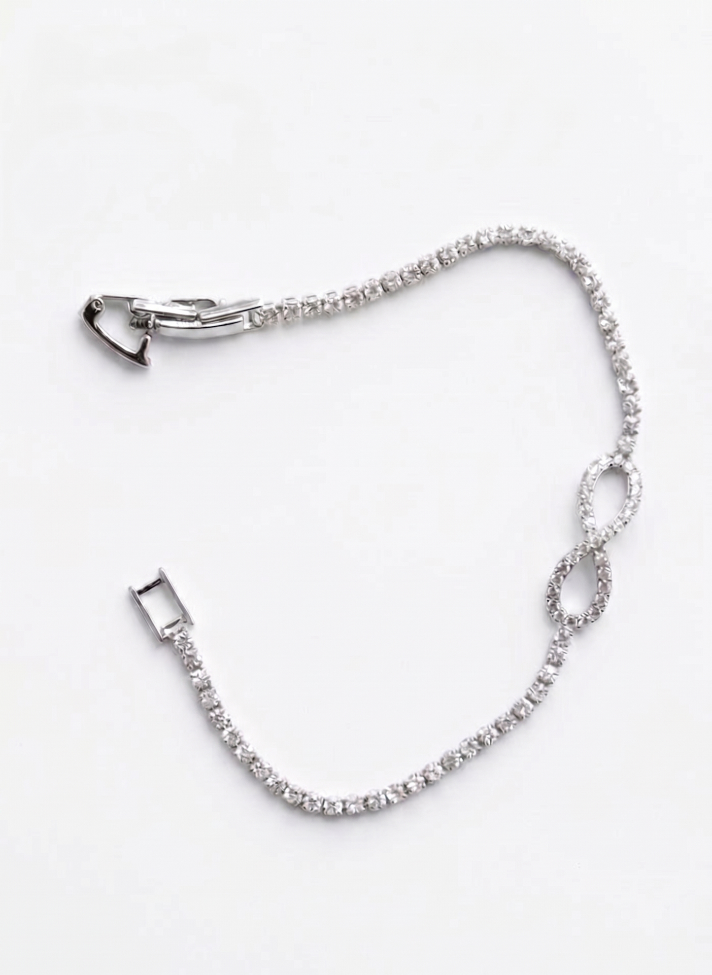 Silver Plated Tennis Bracelet with Infinity Emblem