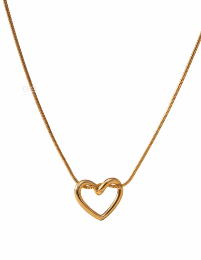 Minimalist Gold Heart Knot Necklace