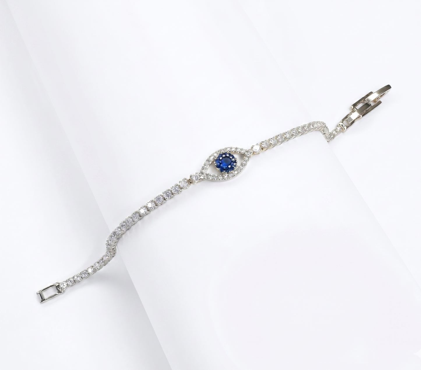 Sterling Silver Evil Eye Tennis Bracelet