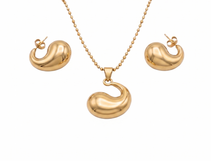 Puffy Teardrop Jewelry Set