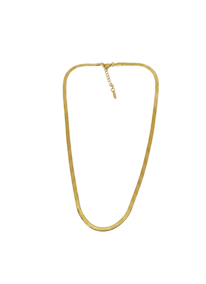 Gold Plated Flat Snake Chain Necklace
