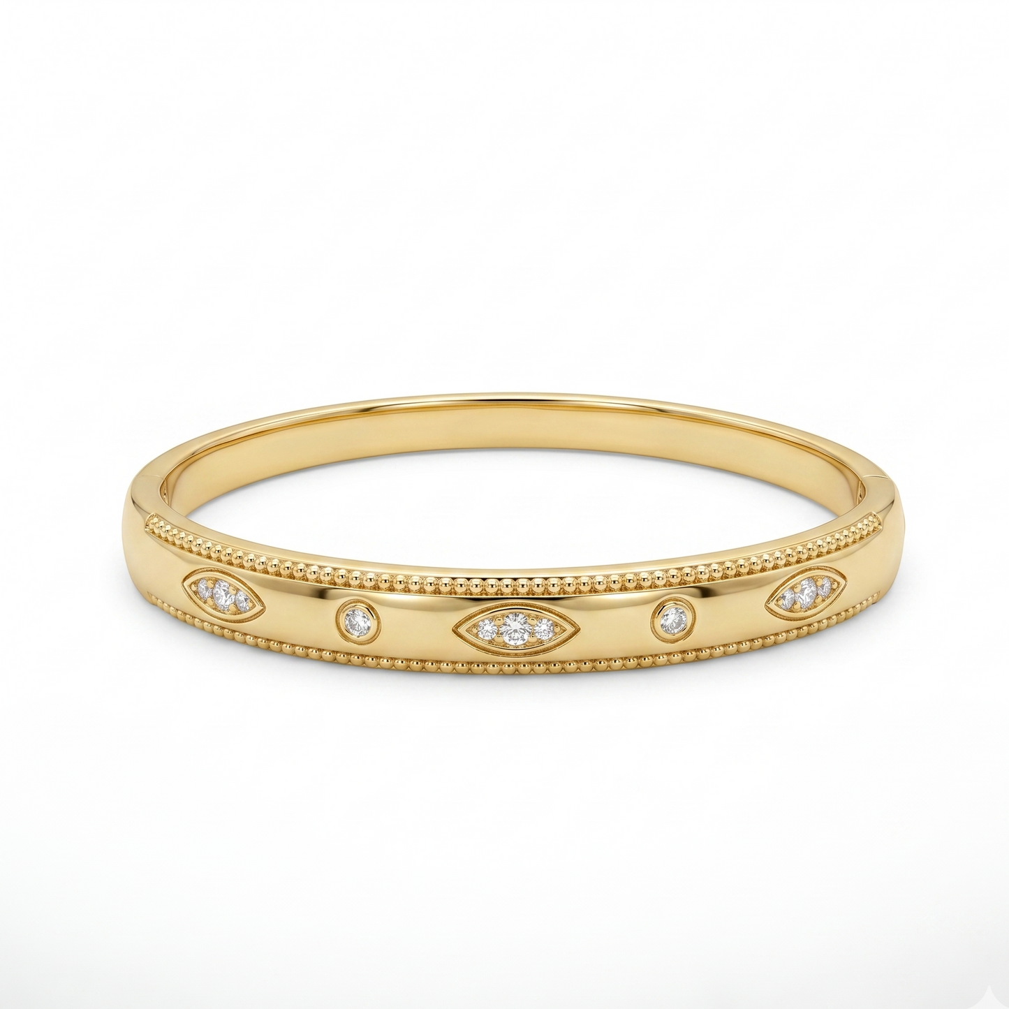 Gold Iris Diamond Bangle
