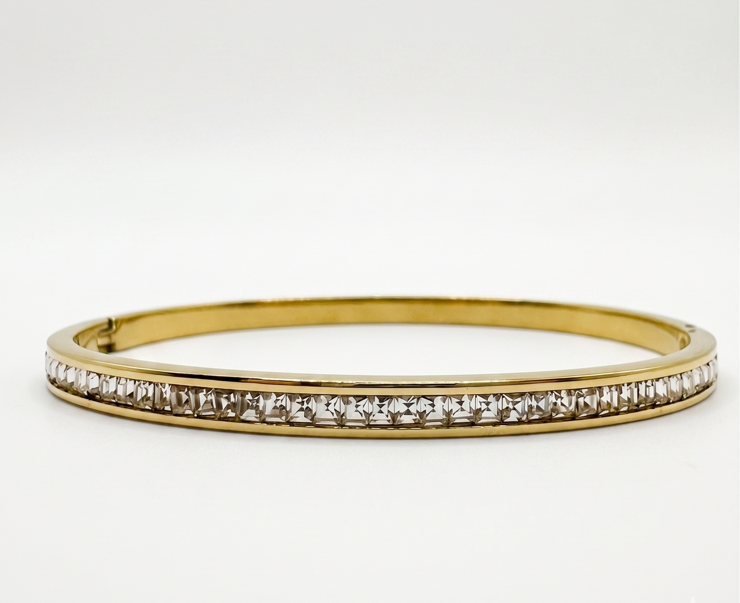 Gold Brilliant Cut Diamond Eternity Bangle