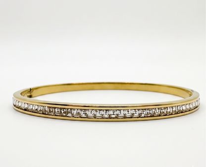 Gold Brilliant Cut Diamond Eternity Bangle