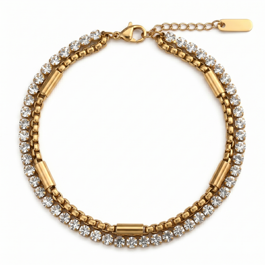 Double-layered gold-toned bracelet