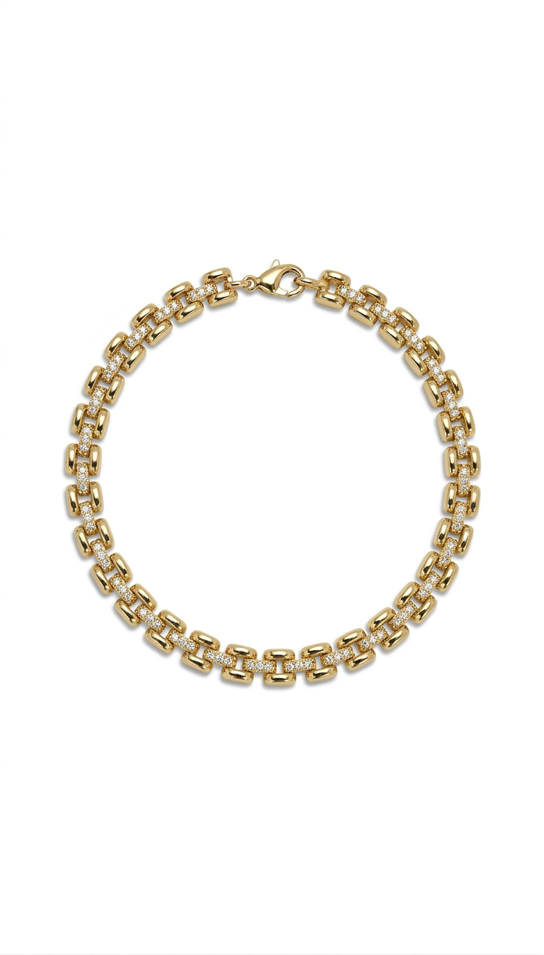 The Camille Pave Watch-Link Bracelet