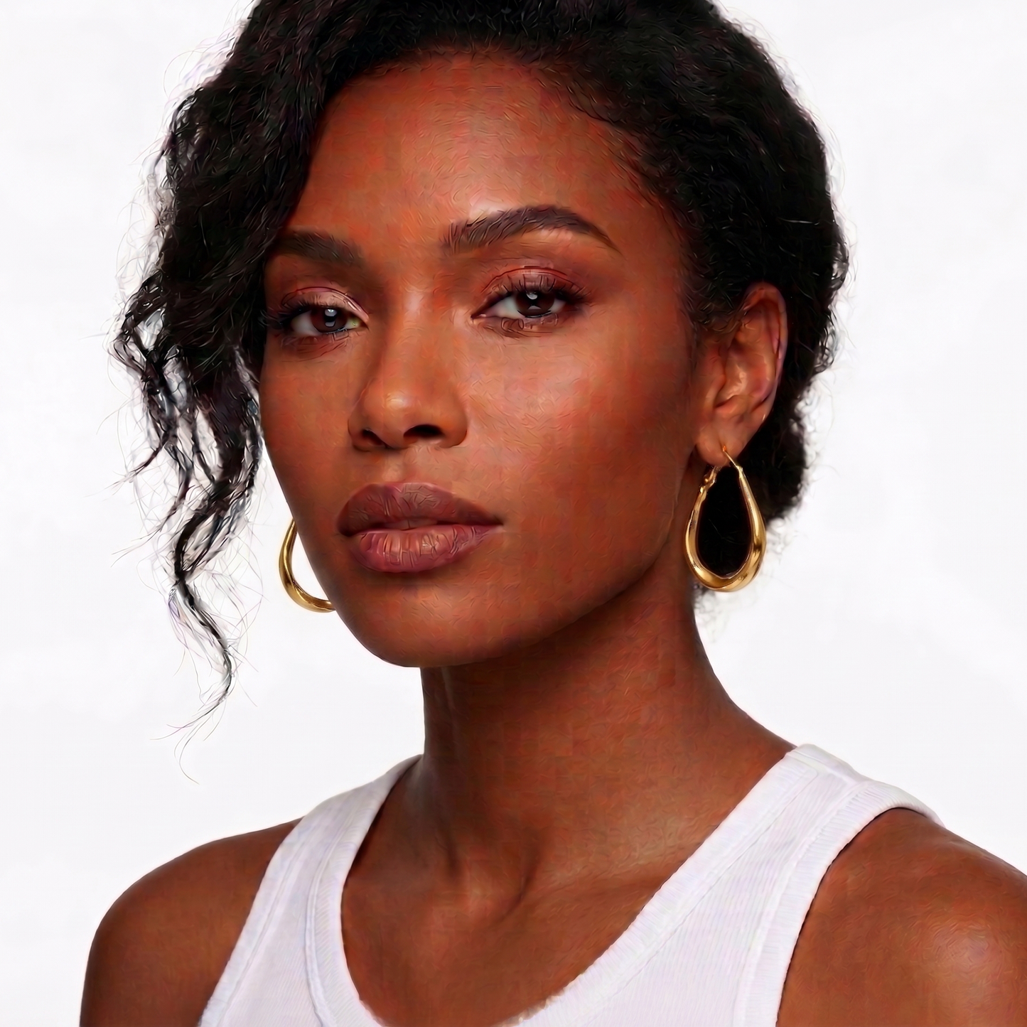Gold Plated Twisted Hoop Earrings
