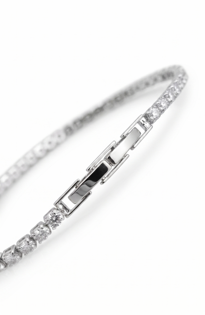 Minimalist Silver Tennis Bracelet – Petite