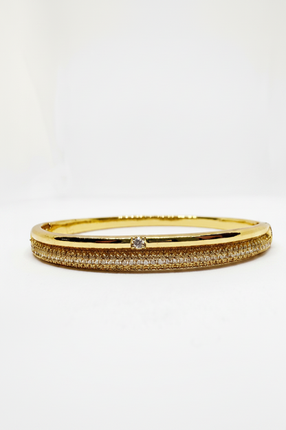 Gold Plated Cubic Zirconia Bangle Bracelet