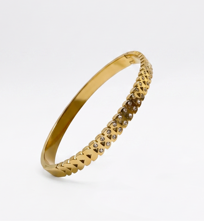 Gold Plated Geometric Diamond Cut-Out Bangle