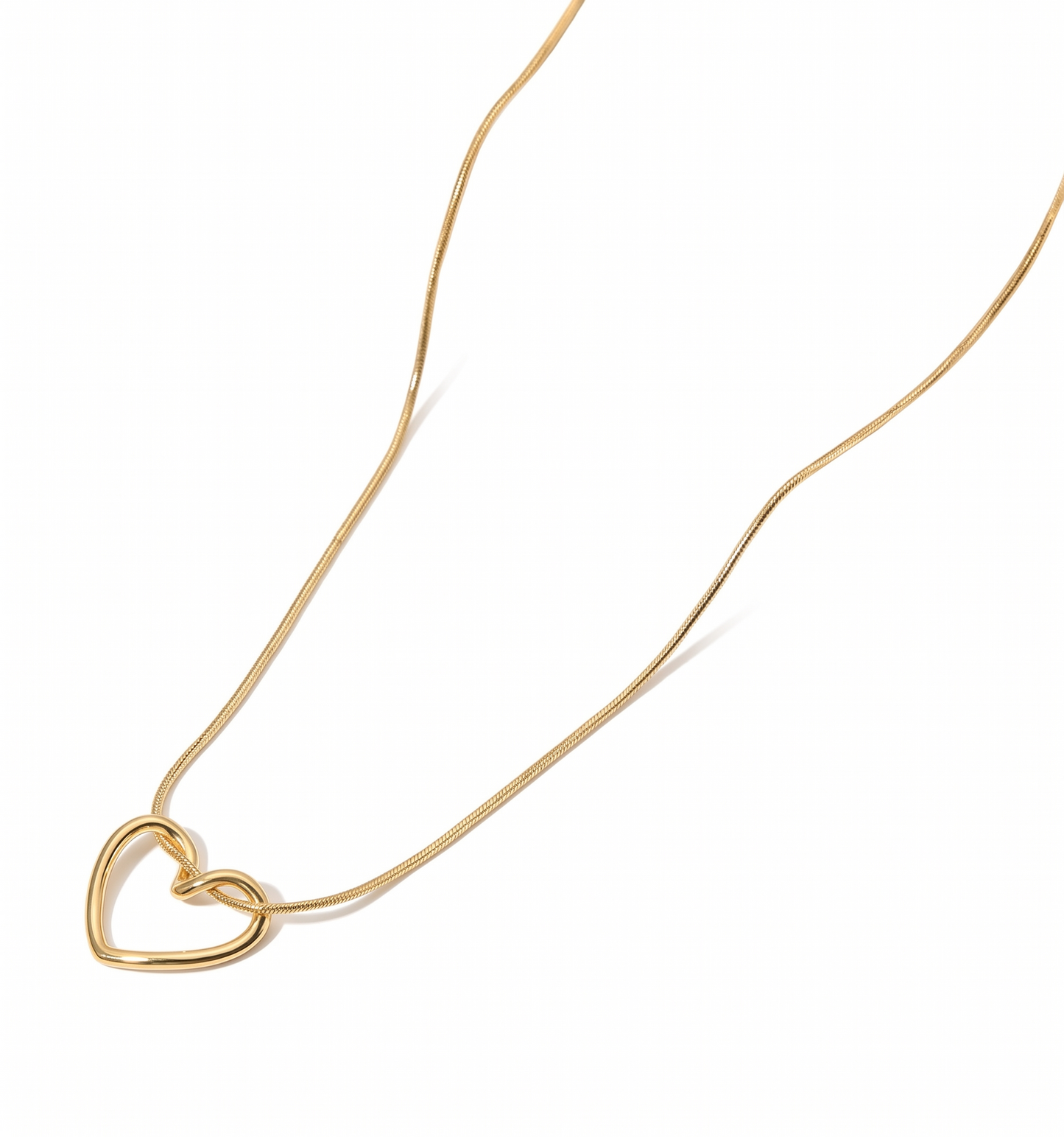 Minimalist Gold Heart Knot Necklace