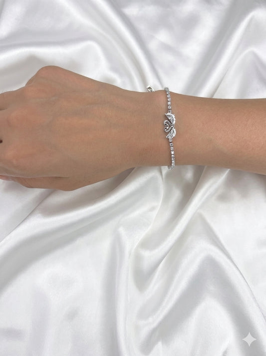 Eternal Grace Swan Tennis Bracelet - Silver