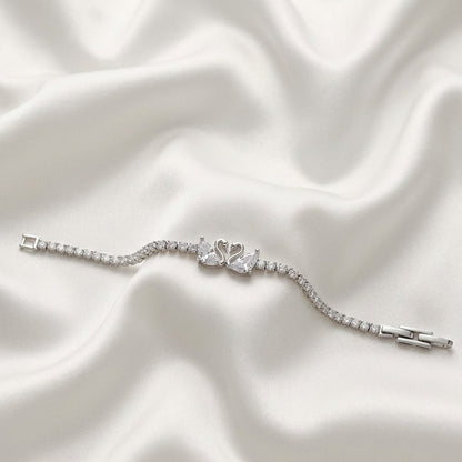Eternal Grace Swan Tennis Bracelet - Silver