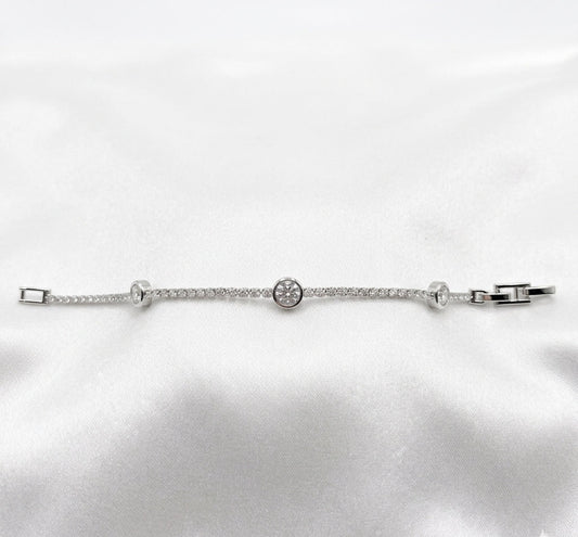 Round Diamond Tennis Bracelet - Silver