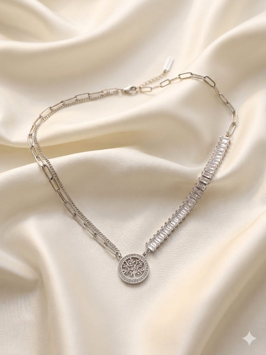 The "Ethereal Roots" Mixed-Chain Medallion - Silver