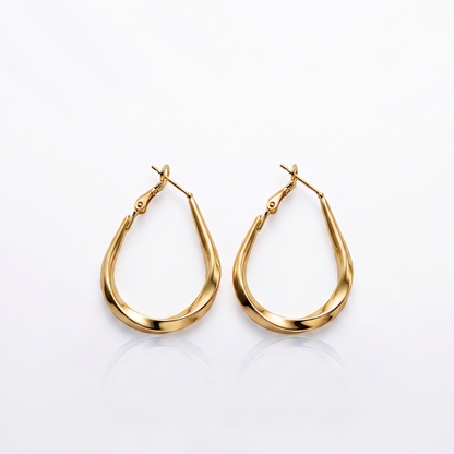 Gold Plated Twisted Hoop Earrings