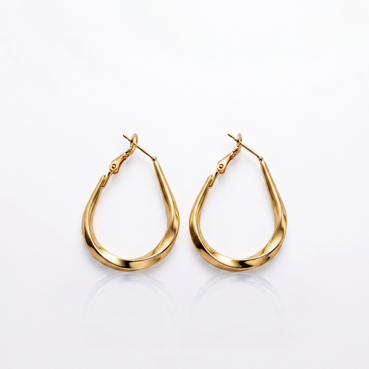 Gold Plated Twisted Hoop Earrings